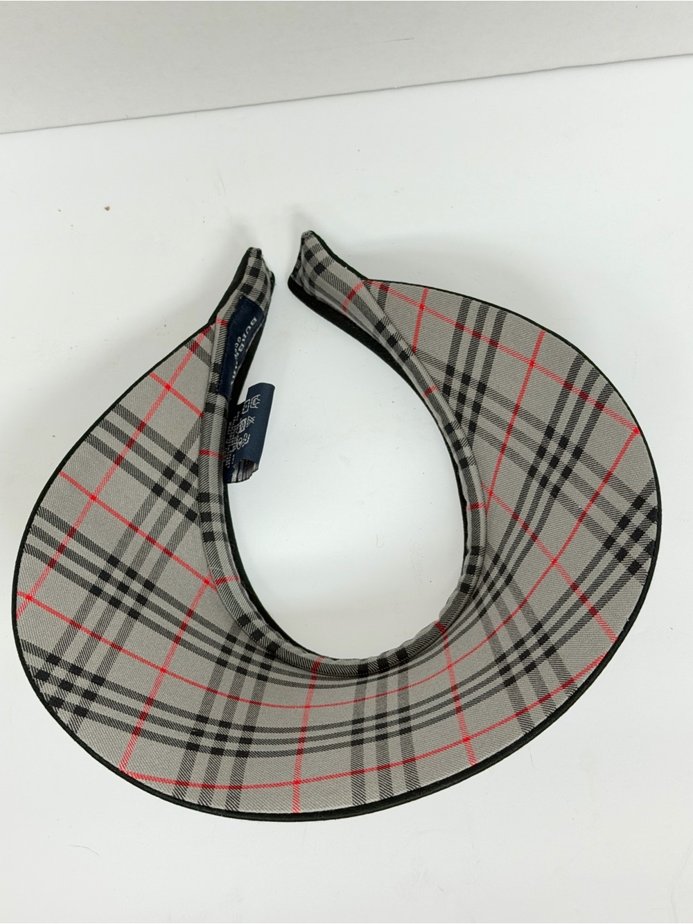 Authentic Burberry Women's Golf Sun Visor Novacheck Black NICE - Picture 4 of 4